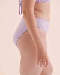 Bas de bikini brésilien taille haute côtelé Lavender