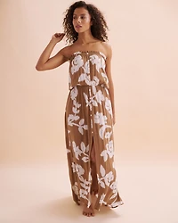 Robe longue sans manches à fleurs