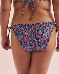 Hot Tropical Ribbed Side Tie Brazilian Bikini Bottom