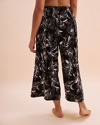 TURQUOISE COUTURE Pantalon enveloppant jambe large