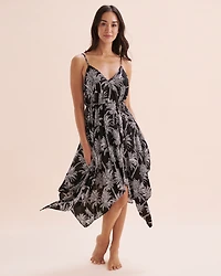 Robe longue sans manches palmiers
