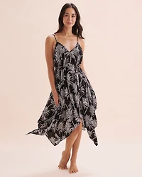 Palm Tree Long Sleeveless Dress