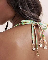 Spring Fling Flower Charm Triangle Bikini Top