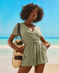 Combinaison manches courtes texturée