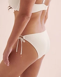 Tropical Textured Side Tie Bikini Bottom