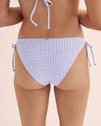 Bas de bikini brésilien noué aux hanches à carreaux