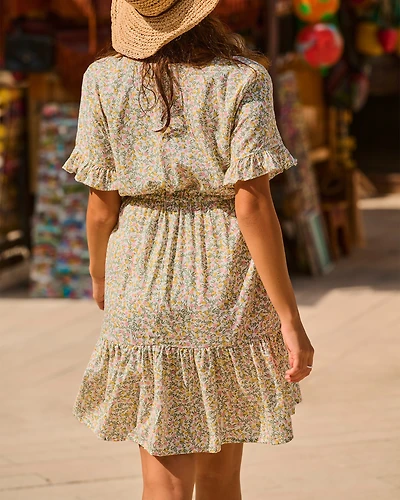 Dobby Viscose Ruffle Dress