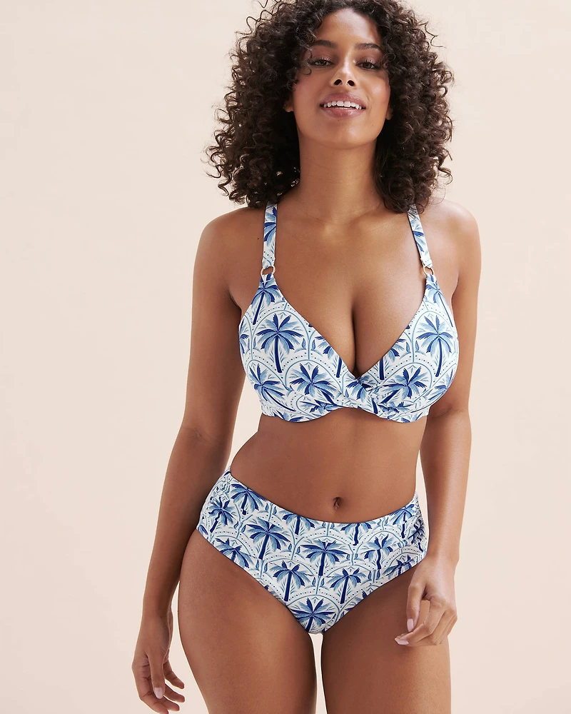Mykonos Palm Mid Waist Bikini Bottom