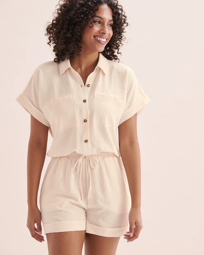 Combinaison boutonnée texturée