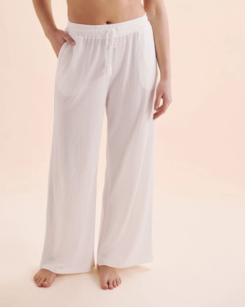 Pantalon en polyester pliss