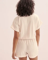 Combinaison boutonnée texturée