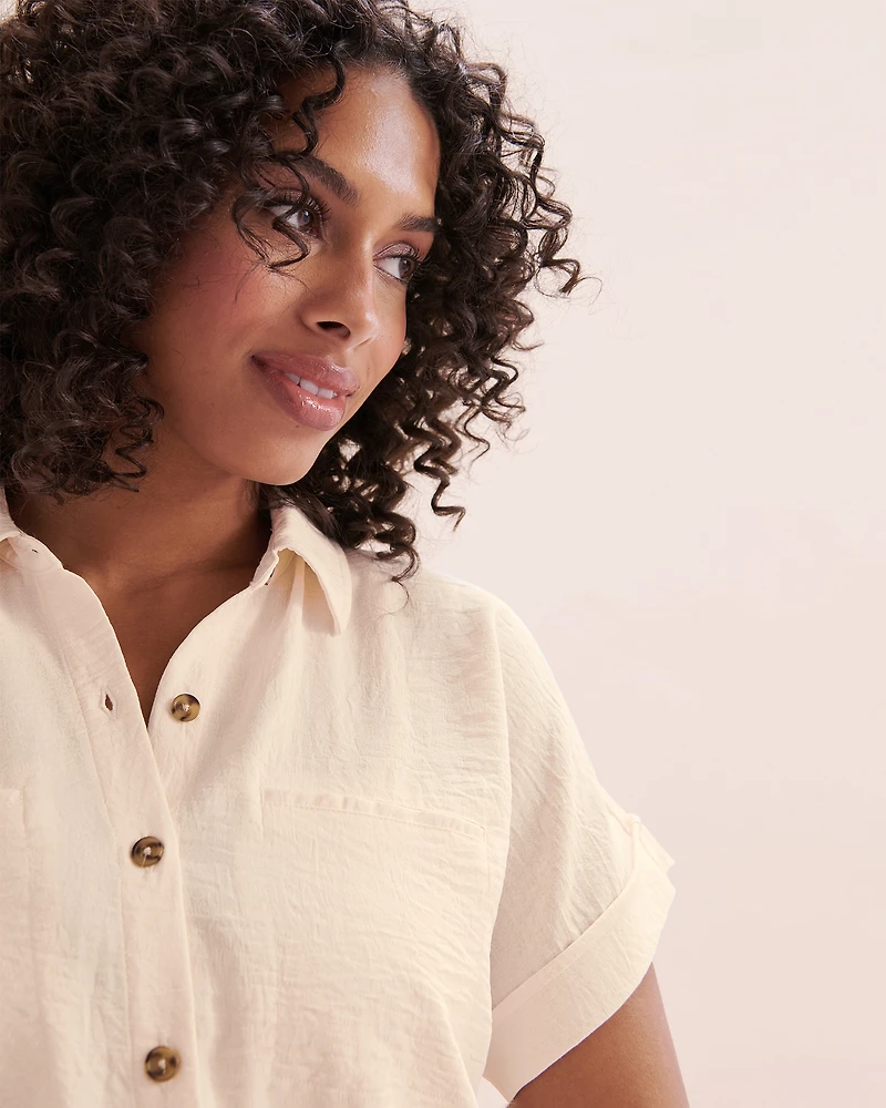 Combinaison boutonnée texturée