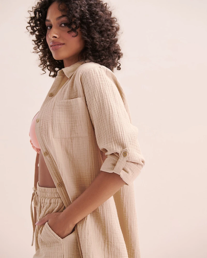 Chemise en coton texturée