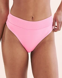 Candy Mid Waist Cheeky Ribbed Bikini Bottom