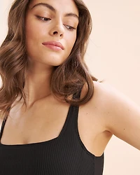 Walk The Line Square Neck One-Piece Swimsuit