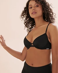 Black Sea Ribbed Push-Up Bikini Top