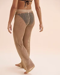 Pantalon jambe large en crochet