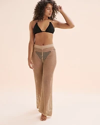 Pantalon jambe large en crochet