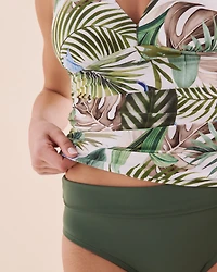 Jungle Glam Amber V neck Tankini Top