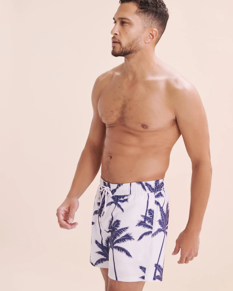 Seersucker Volley Swimsuit With Long Liner