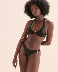 Shiny Metallic Bralette Bikini Top