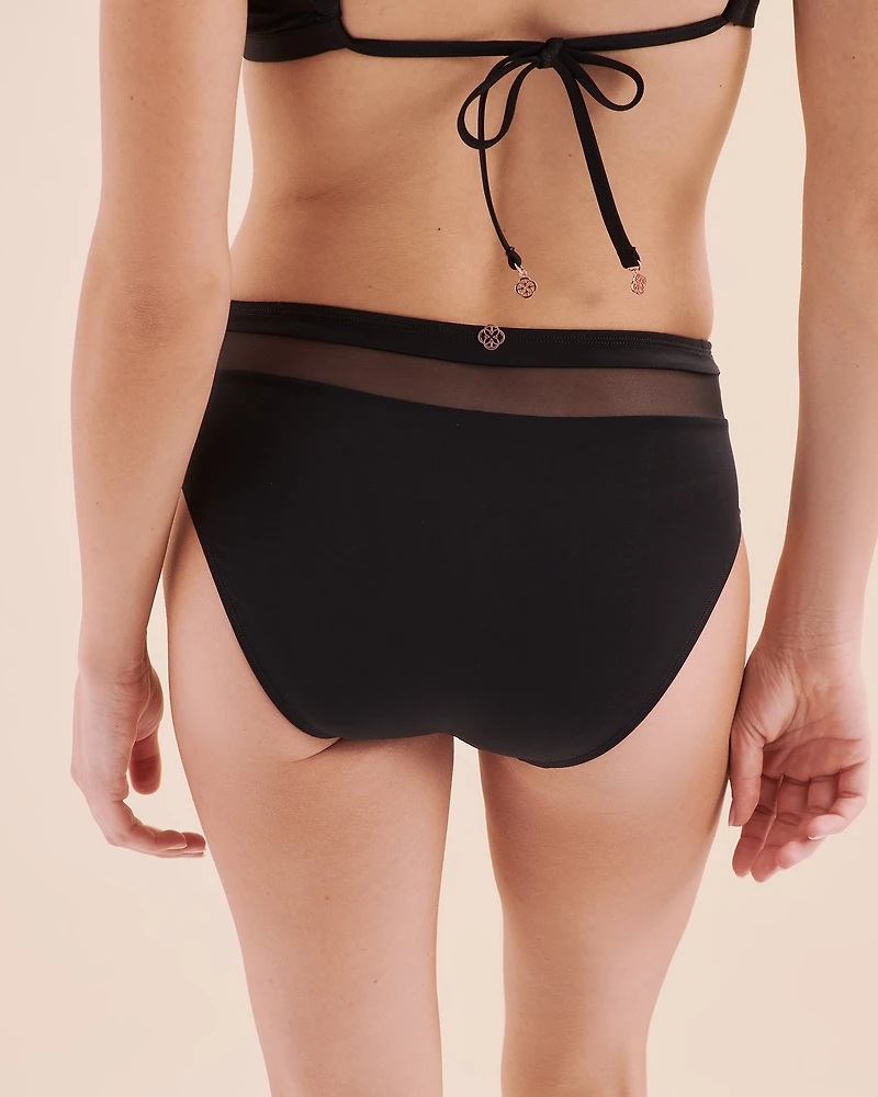 Bas de bikini taille mi-haute en maille