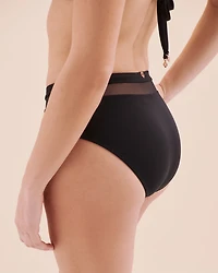 Bas de bikini taille mi-haute en maille