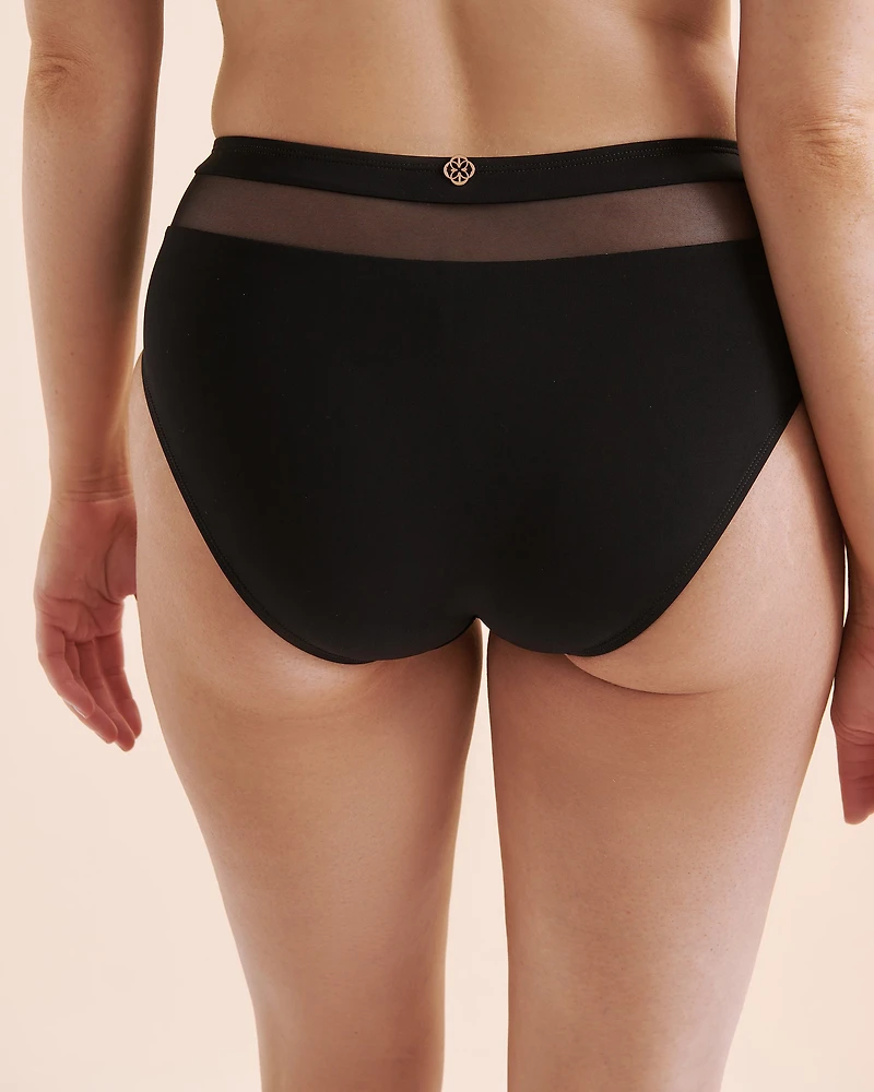 Bas de bikini taille mi-haute en maille