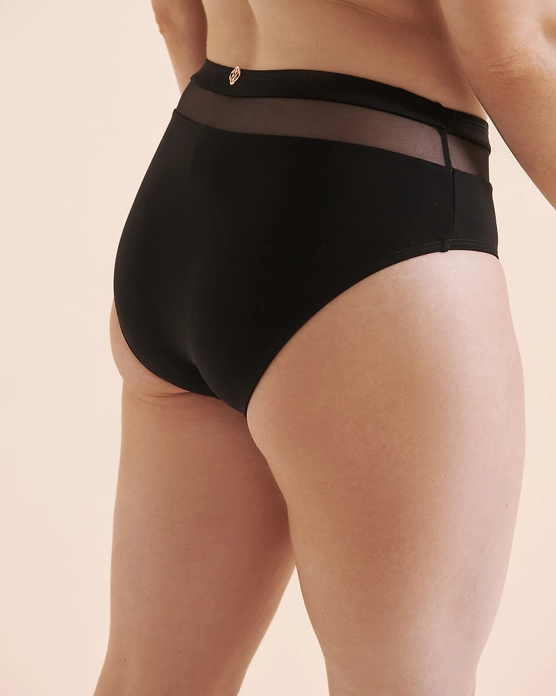 Bas de bikini taille mi-haute en maille