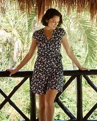 Robe courte portefeuille florale