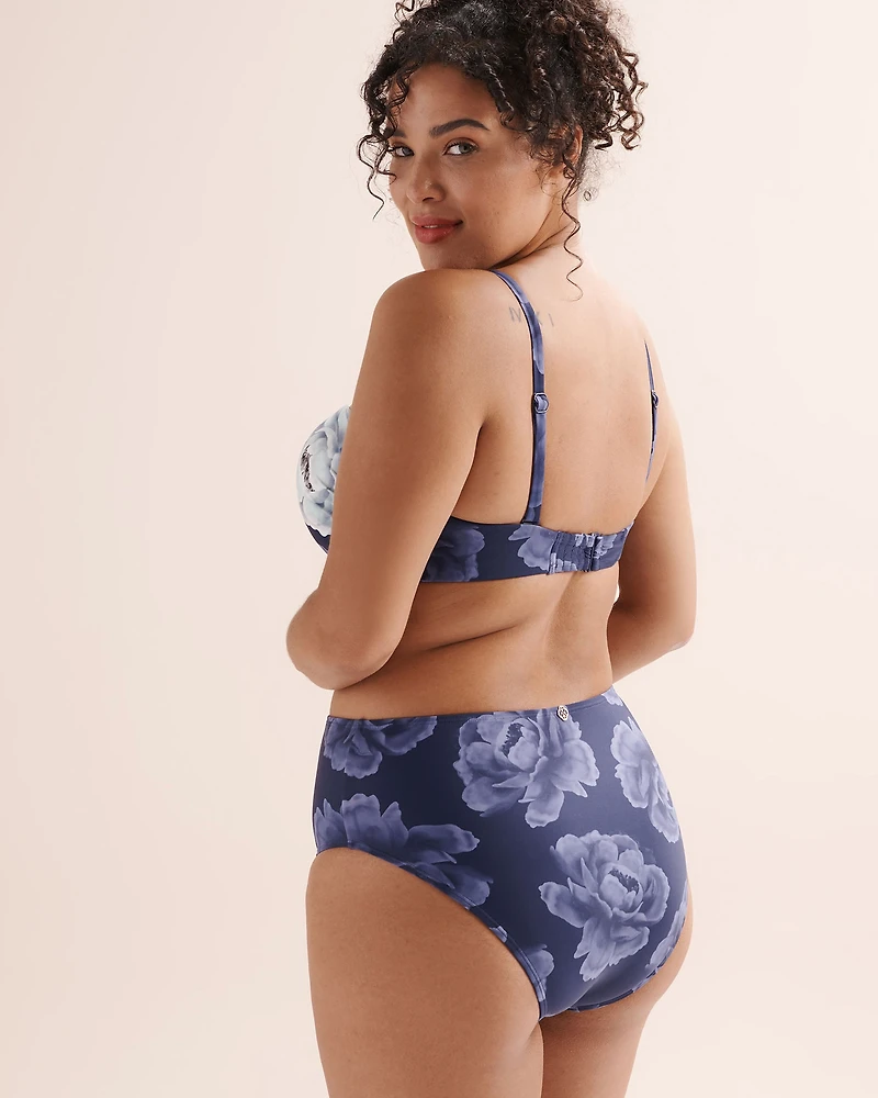 Floral D Cup Bandeau Bikini Top