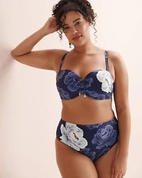 Floral D Cup Bandeau Bikini Top