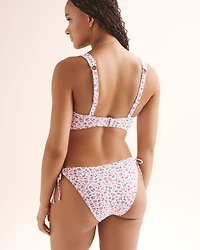 Haut de bikini plongeant bonnet D floral à armatures