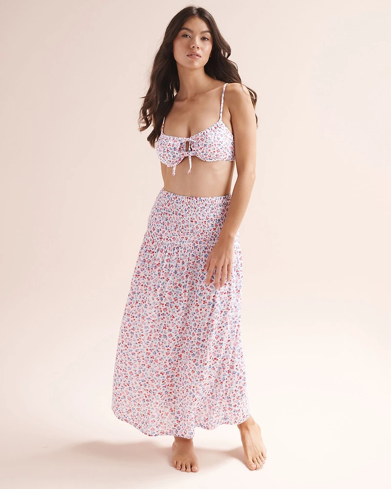 Jupe maxi multi-positions florale