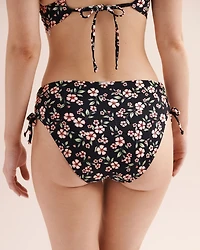 Ribbed Tummy Control Mid-Rise Side Tie Bikini Bottom