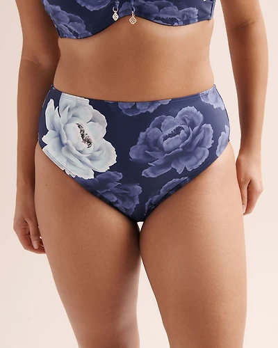 Floral Tummy Control High-Rise Brazilian Bikini Bottom