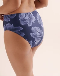 Bas de bikini taille haute brésilien gainant floral