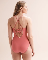 Ribbed Tummy Control One-Piece Swimsuit