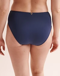 Bas de bikini plissé gainant taille mi-haute