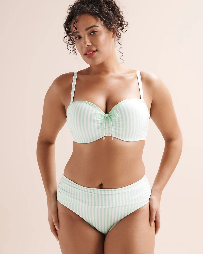 Haut de bikini bandeau bonnet D à rayures