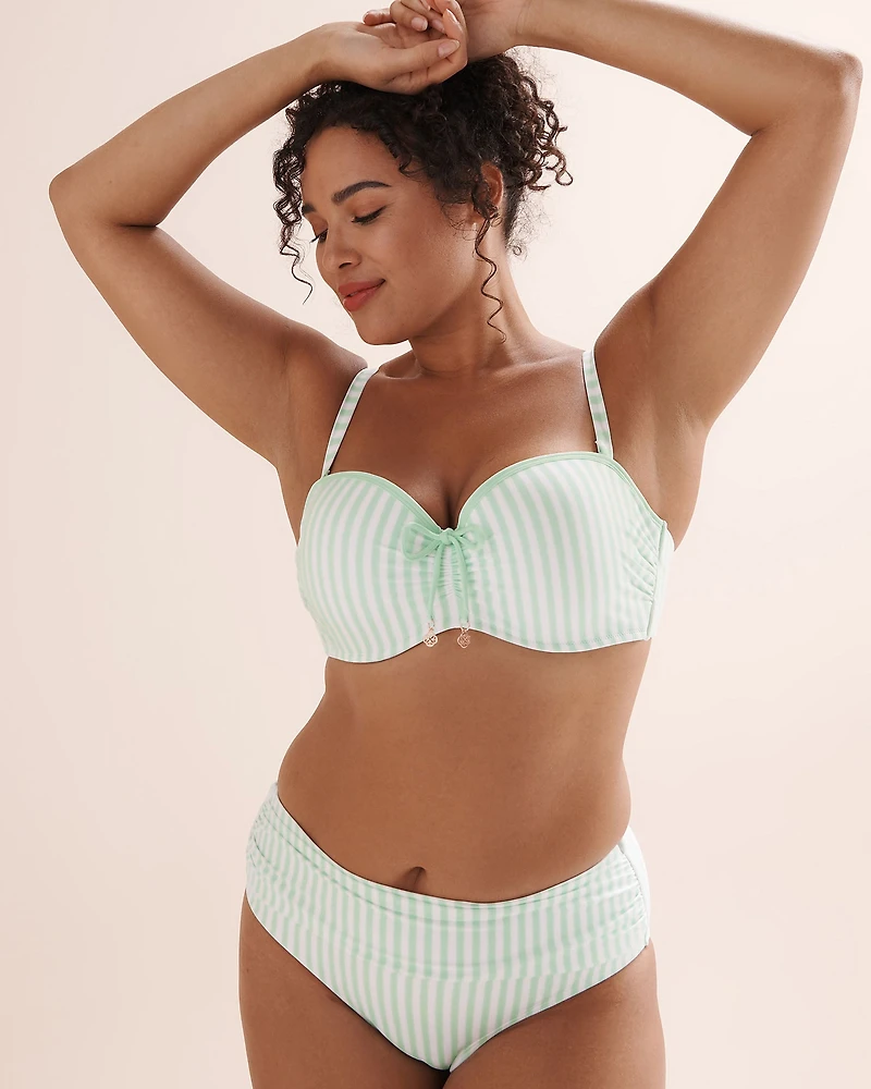 Haut de bikini bandeau bonnet D à rayures