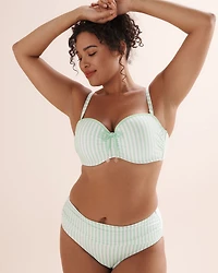 Haut de bikini bandeau bonnet D à rayures