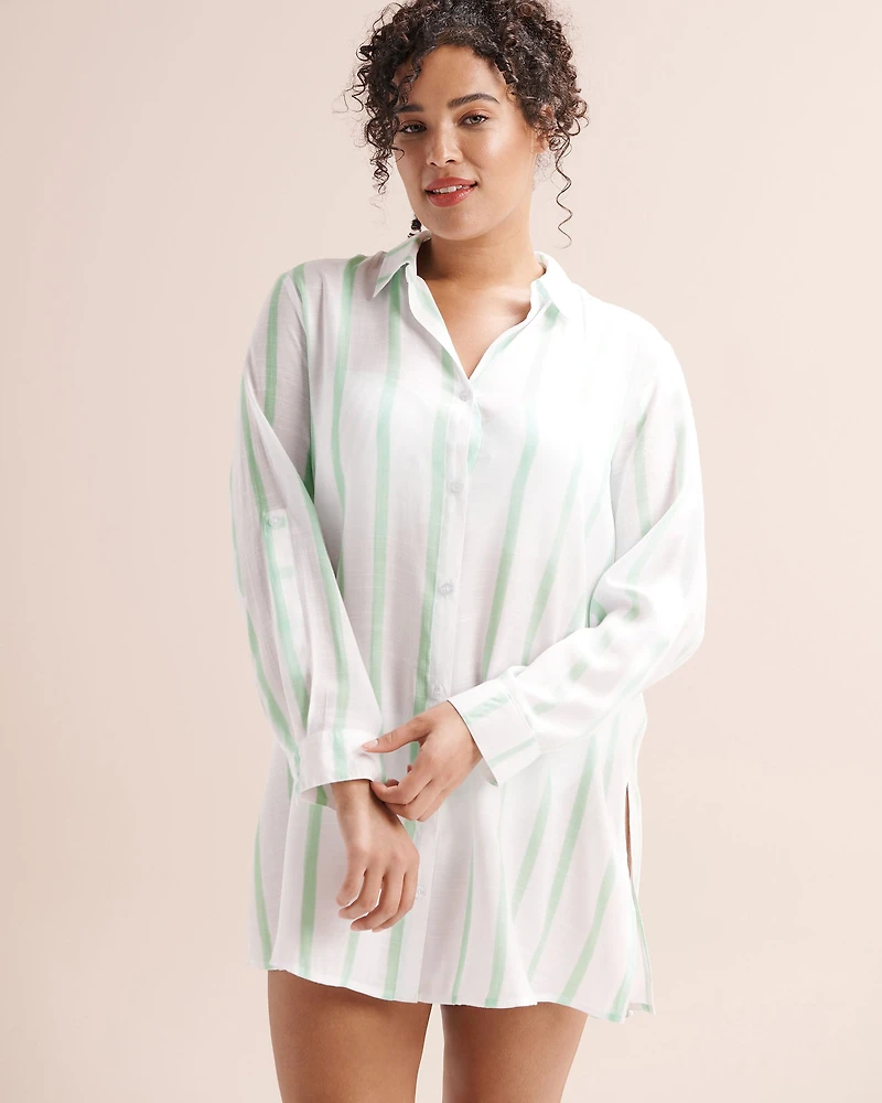 Chemise à manches longues rayures