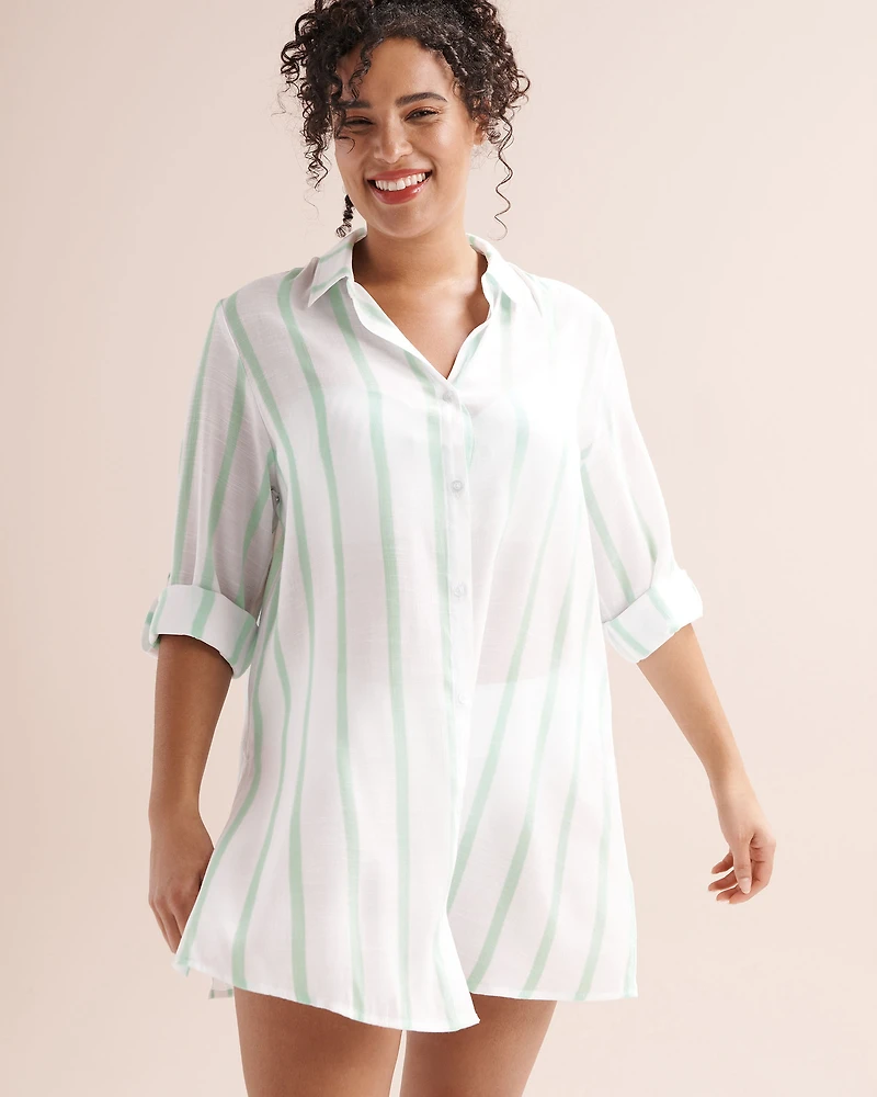 Chemise à manches longues rayures
