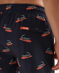 Maillot volley 4.5'' avec doublure confort au motif crocodile
