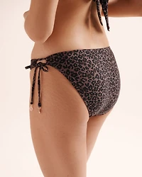 Bas de bikini à nouer taille basse léopard