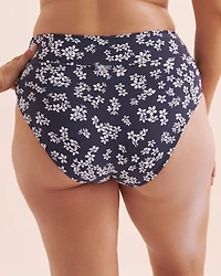 Bas de bikini brésilien côtelé taille haute