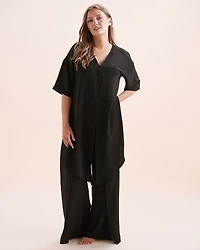 Chemise de plage à manches courtes noué