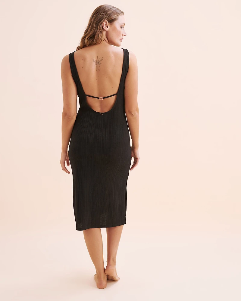 Robe de plage en maille côtelée