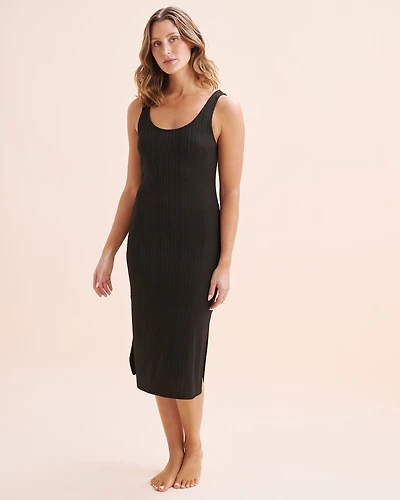 Robe de plage en maille côtelée